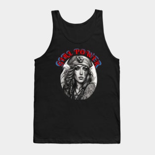 Girl power, tattoed pirate girl Tank Top